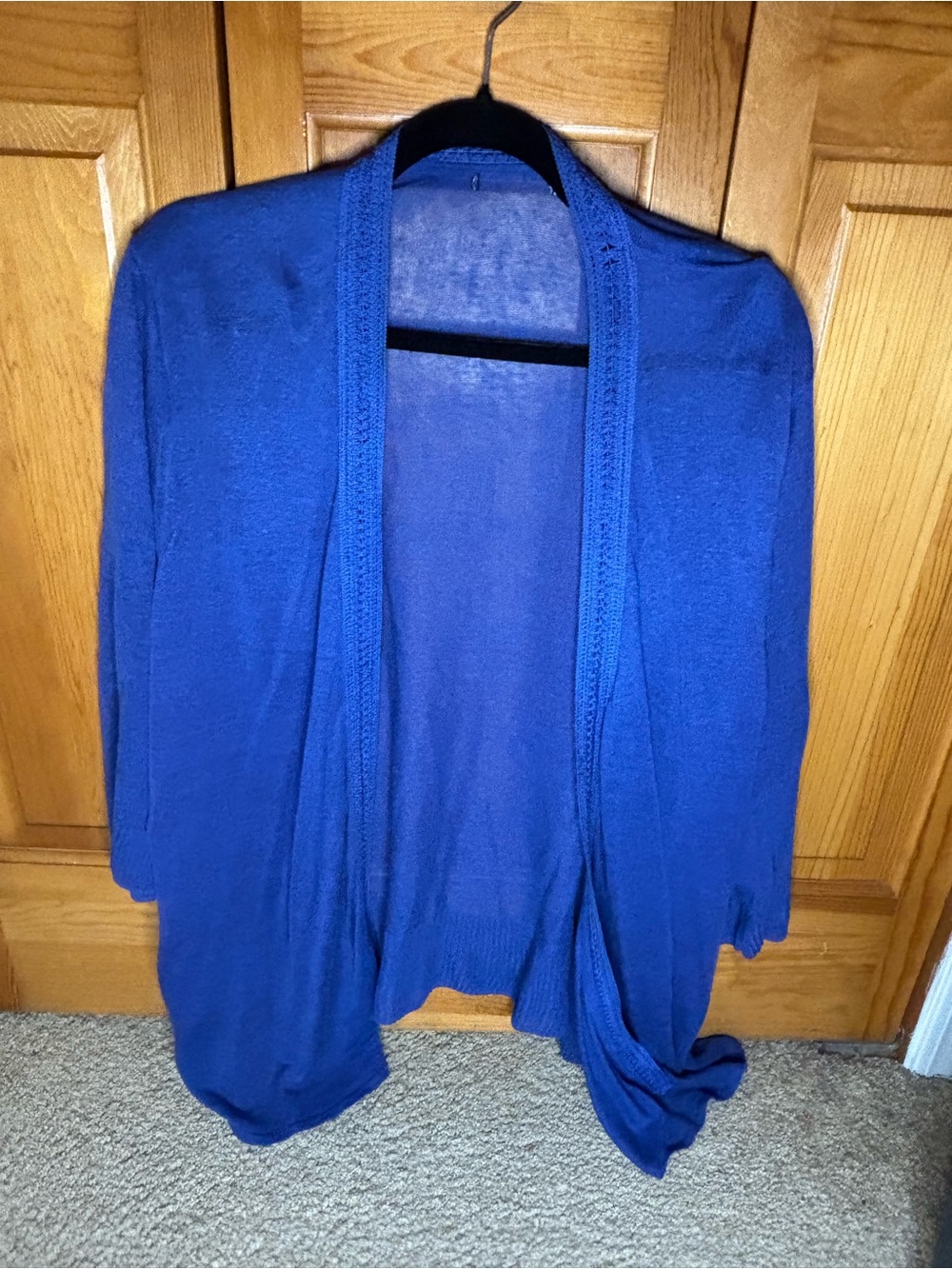 Eileen Fisher Royal Blue Open Drape Cardigan
